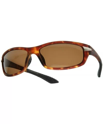 Rectangular Athletic Sports Polarized Sunglasses - Tortoise - CX116Q2LG79 $13.46 Sport