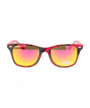 Matted Camouflage Print Sunglasses Unisex Classic Square Mirror Lens - Orange - CF1803LZ6H9 $7.03 Wayfarer