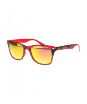 Matted Camouflage Print Sunglasses Unisex Classic Square Mirror Lens - Orange - CF1803LZ6H9 $7.03 Wayfarer