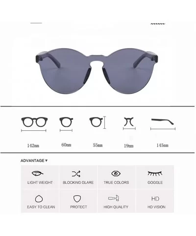 Rimless Sunglasses Transparent Candy Color Sunglasses Tinted Eyewear - Red - CG199SDHLYZ $4.66 Rimless