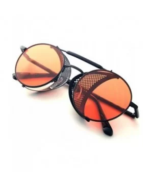 Retro Round Steampunk Sunglasses Men - Gothic Womens Steampunk Sunglass - Red - CP18TT580M5 $10.46 Shield