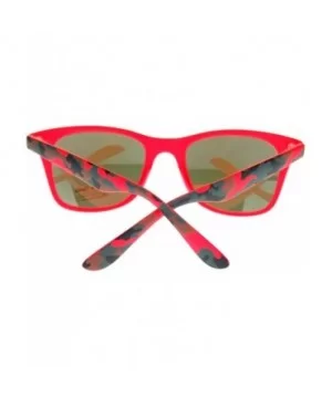 Matted Camouflage Print Sunglasses Unisex Classic Square Mirror Lens - Orange - CF1803LZ6H9 $7.03 Wayfarer