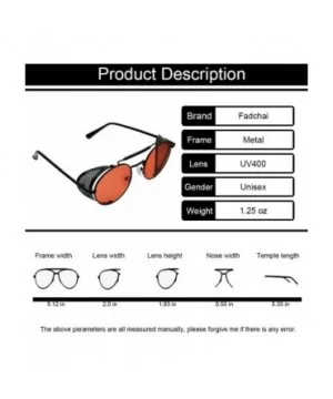 Retro Round Steampunk Sunglasses Men - Gothic Womens Steampunk Sunglass - Red - CP18TT580M5 $10.46 Shield