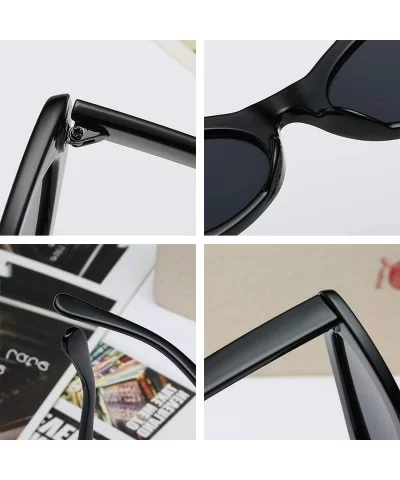 Men and women Oval Sunglasses Fashion Simple Sunglasses Retro glasses - Meat Black - C918LL99Y3G $7.20 Sport