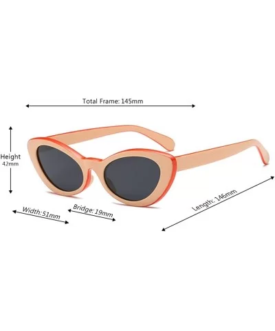 Men and women Oval Sunglasses Fashion Simple Sunglasses Retro glasses - Meat Black - C918LL99Y3G $7.20 Sport