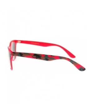 Matted Camouflage Print Sunglasses Unisex Classic Square Mirror Lens - Orange - CF1803LZ6H9 $7.03 Wayfarer