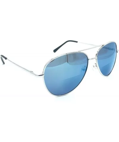 Bifocal Reading Sunglasses for Men or Women 100% UVA & UVB Mirrored Lens - Blue - CF18DL4S3ON $22.38 Aviator