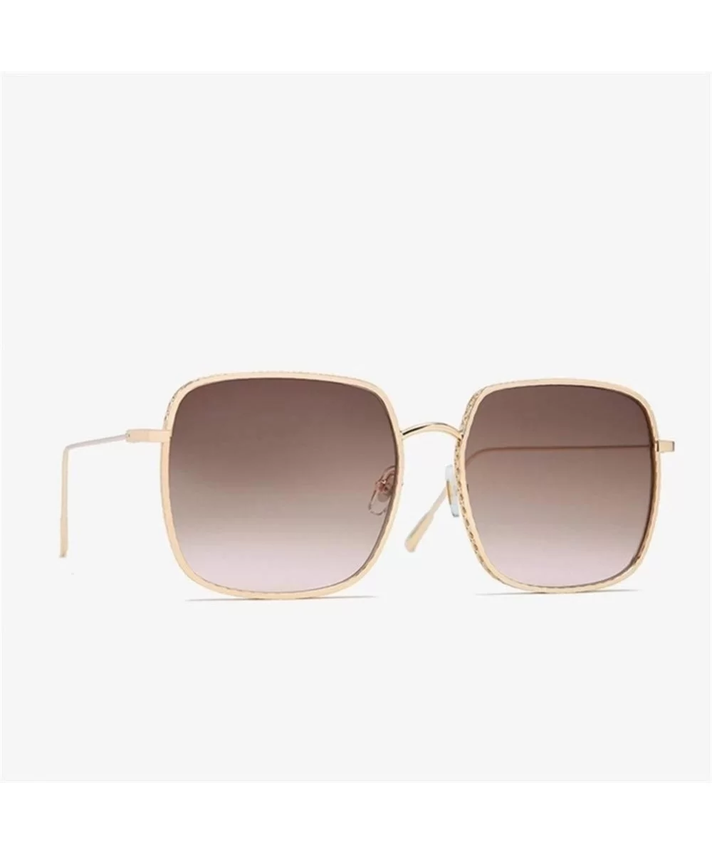 Square Sunglasses for Women Gradient Eyewear Shades - Gold Tea Pink - CH1906DN9HL $8.34 Square