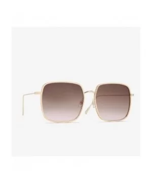 Square Sunglasses for Women Gradient Eyewear Shades - Gold Tea Pink - CH1906DN9HL $8.34 Square