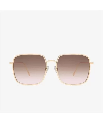 Square Sunglasses for Women Gradient Eyewear Shades - Gold Tea Pink - CH1906DN9HL $8.34 Square