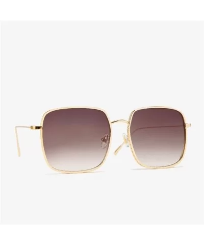 Square Sunglasses for Women Gradient Eyewear Shades - Gold Tea Pink - CH1906DN9HL $8.34 Square