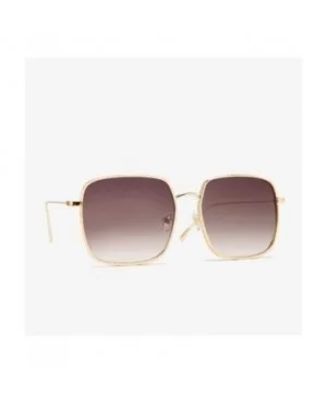 Square Sunglasses for Women Gradient Eyewear Shades - Gold Tea Pink - CH1906DN9HL $8.34 Square