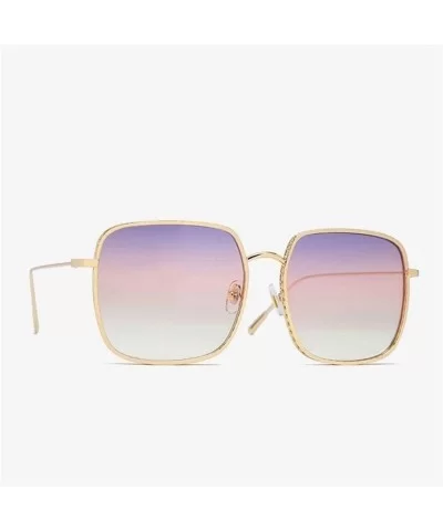 Square Sunglasses for Women Gradient Eyewear Shades - Gold Tea Pink - CH1906DN9HL $8.34 Square