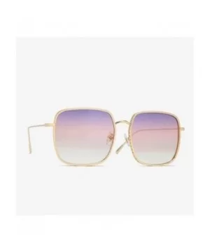 Square Sunglasses for Women Gradient Eyewear Shades - Gold Tea Pink - CH1906DN9HL $8.34 Square