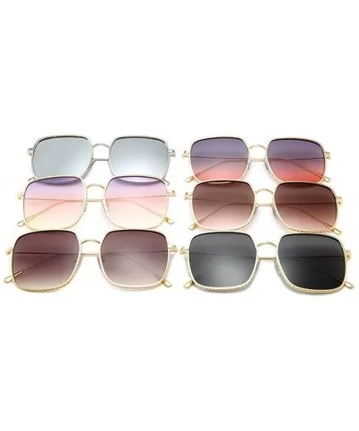 Square Sunglasses for Women Gradient Eyewear Shades - Gold Tea Pink - CH1906DN9HL $8.34 Square