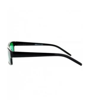 Mens Small Face Snug Fit Color Lens Rectangular Plastic Frame Sunglasses - Green - C411NI0FW5J $9.43 Rectangular