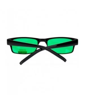 Mens Small Face Snug Fit Color Lens Rectangular Plastic Frame Sunglasses - Green - C411NI0FW5J $9.43 Rectangular