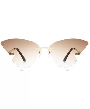 Sunglasses - Butterfly Shaped Rimless Sunglasses Colored Transparent Glasses Butterfly Shape Eyewear - F - CH19072I7DK $7.51 ...