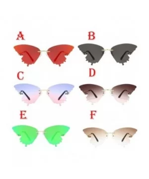 Sunglasses - Butterfly Shaped Rimless Sunglasses Colored Transparent Glasses Butterfly Shape Eyewear - F - CH19072I7DK $7.51 ...