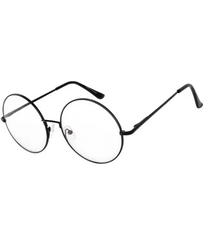 Round Circle Frame Clear Lens Glasses - Clear_black - C61896N9303 $8.13 Oversized