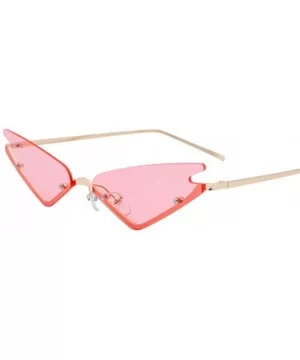 Rimless Cateye Party Sunglasses for Women Small Face Eyewear Shades - Pink - CC1992O2W6K $5.66 Rimless