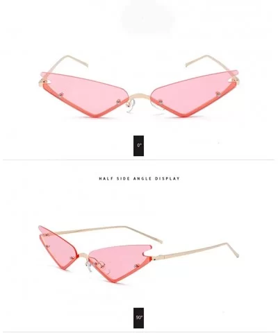 Rimless Cateye Party Sunglasses for Women Small Face Eyewear Shades - Pink - CC1992O2W6K $5.66 Rimless