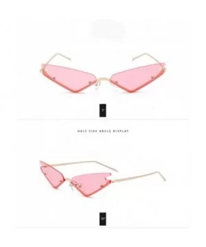 Rimless Cateye Party Sunglasses for Women Small Face Eyewear Shades - Pink - CC1992O2W6K $5.66 Rimless