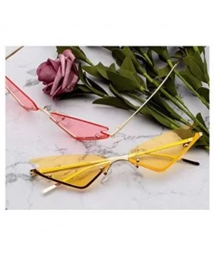 Rimless Cateye Party Sunglasses for Women Small Face Eyewear Shades - Pink - CC1992O2W6K $5.66 Rimless