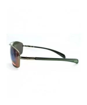 Mens Square Aviator Sunglasses Flat Top Metal Navigator Frame - Green - CO11DJINRNJ $6.42 Aviator