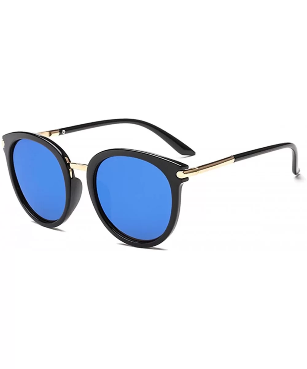 Womens Fashion Oversized Round Square Plastic Vintage Cut-Out Flash Mirror Lens Cat Eye Sunglasses - CZ18QHQAIX4 $5.56 Cat Eye