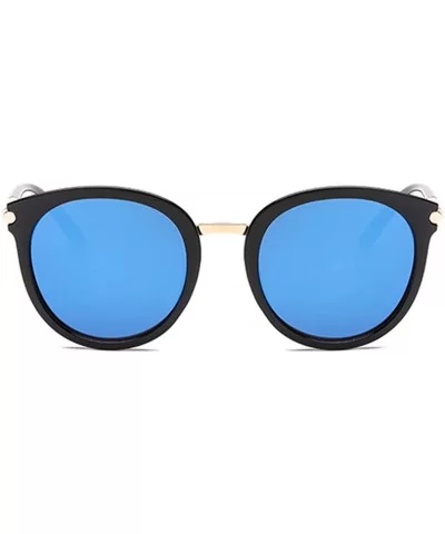 Womens Fashion Oversized Round Square Plastic Vintage Cut-Out Flash Mirror Lens Cat Eye Sunglasses - CZ18QHQAIX4 $5.56 Cat Eye