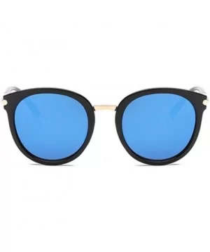 Womens Fashion Oversized Round Square Plastic Vintage Cut-Out Flash Mirror Lens Cat Eye Sunglasses - CZ18QHQAIX4 $5.56 Cat Eye