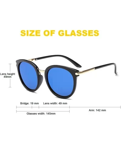 Womens Fashion Oversized Round Square Plastic Vintage Cut-Out Flash Mirror Lens Cat Eye Sunglasses - CZ18QHQAIX4 $5.56 Cat Eye