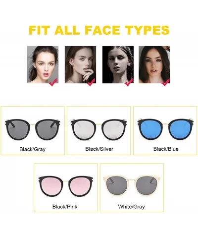 Womens Fashion Oversized Round Square Plastic Vintage Cut-Out Flash Mirror Lens Cat Eye Sunglasses - CZ18QHQAIX4 $5.56 Cat Eye