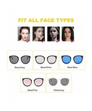 Womens Fashion Oversized Round Square Plastic Vintage Cut-Out Flash Mirror Lens Cat Eye Sunglasses - CZ18QHQAIX4 $5.56 Cat Eye