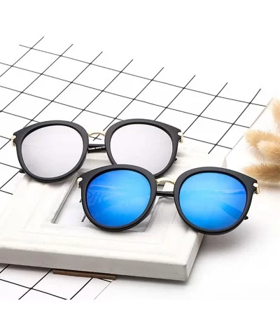 Womens Fashion Oversized Round Square Plastic Vintage Cut-Out Flash Mirror Lens Cat Eye Sunglasses - CZ18QHQAIX4 $5.56 Cat Eye