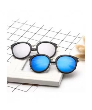 Womens Fashion Oversized Round Square Plastic Vintage Cut-Out Flash Mirror Lens Cat Eye Sunglasses - CZ18QHQAIX4 $5.56 Cat Eye