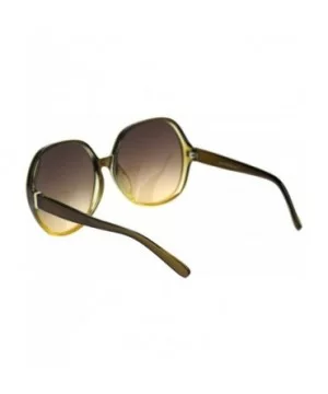 Womens Large Mod Round Plastic Celeb Sunglasses - Green Yellow Brown - CJ18ROW32EE $9.07 Oversized