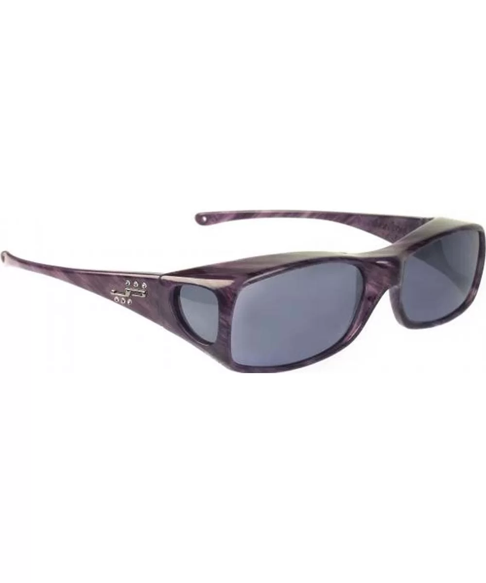 Eyewear Aria Sunglasses with Swarovski Crystals (Purple Heart - Polarvue Gray) - CI115WYJQ6P $51.99 Oval