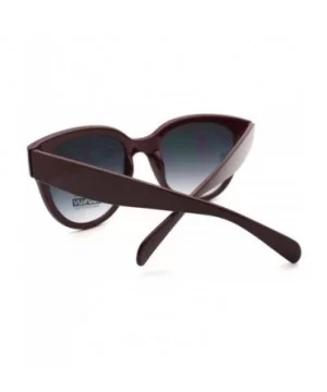 Horn Rimmed Round Sunglasses with Signature 3 Metal Dot Front Side Trims - Burgundy - C511C18ABKT $8.88 Wayfarer