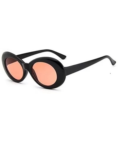 Glasses Oval Sunglasses Ladies Trendy Vintage Retro Sunglasses Women's White Black Eyewear UV-Khaki - Khaki - CV19922GKNO $37...