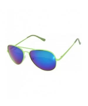 Colored Metal Frame with Full Mirror Lens Spring Hinge - Green_mirror_lens - CC122DN0L3J $6.66 Aviator