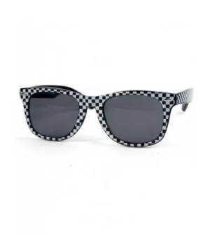 Classic Sunglasses Black Frame White Checker T712 - CB18KLERTLZ $5.41 Wayfarer