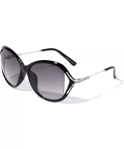 Round Butterfly Rhinestone Designer Sunglasses - Smoke Silver - CN196AT5HW8 $8.58 Butterfly