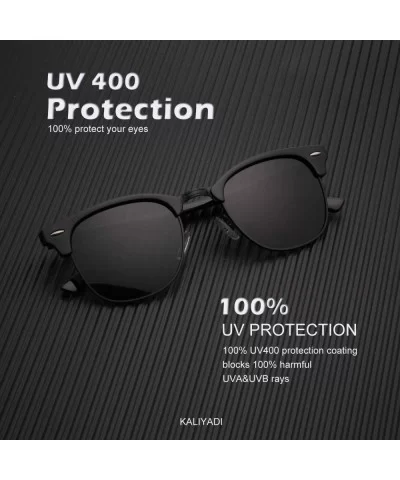 Polarized Sunglasses for Men and Women Semi-Rimless Frame Driving Sun glasses 100% UV Blocking - CU18OXW4CKY $20.70 Wrap