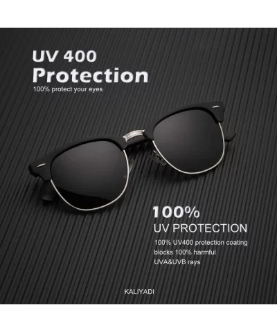 Polarized Sunglasses for Men and Women Semi-Rimless Frame Driving Sun glasses 100% UV Blocking - CU18OXW4CKY $20.70 Wrap