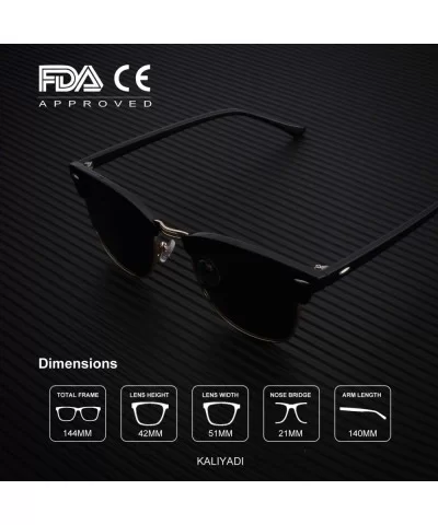 Polarized Sunglasses for Men and Women Semi-Rimless Frame Driving Sun glasses 100% UV Blocking - CU18OXW4CKY $20.70 Wrap