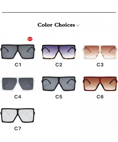 Plastic Oversized Women Sunglasses Square Brand Designer Big Frame Female UV400 Sun Glasses Oculos Masculino - CV198554GKK $2...