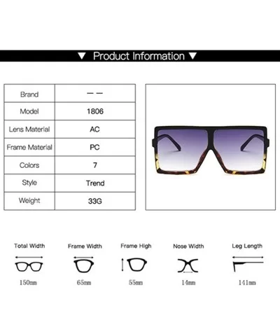 Plastic Oversized Women Sunglasses Square Brand Designer Big Frame Female UV400 Sun Glasses Oculos Masculino - CV198554GKK $2...