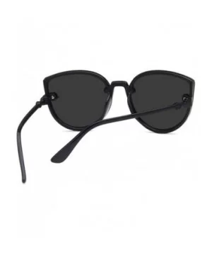 Unisex Sunglasses Retro Bright Black Grey Drive Holiday Oval Non-Polarized UV400 - Bright Black Grey - CB18RLXMQ5W $4.69 Oval